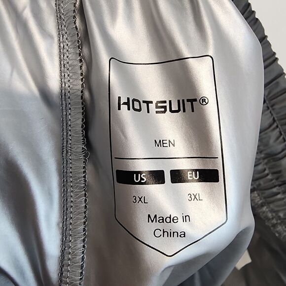 Hot Suit Sauna Pants Mens Size 3XL Gray Sweat Weight Cutting Pants Silver Tech - Picture 9 of 10